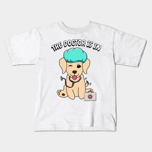 Cute retriever dog is a doctor Kids T-Shirt